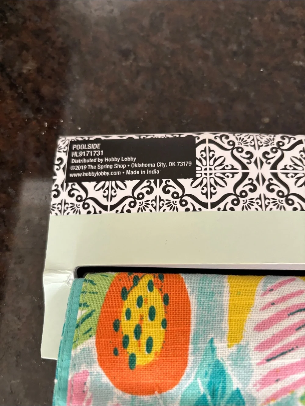 Tropical Floral Fringe Kitchen Towel - Teal, Pink & Orange